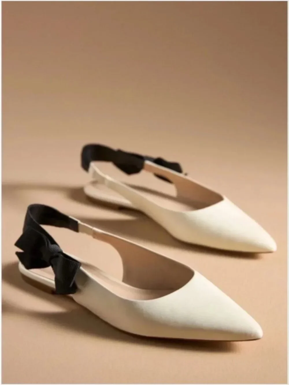 NWT Anthropologie Maeve leather Side Bow Slingback Flats